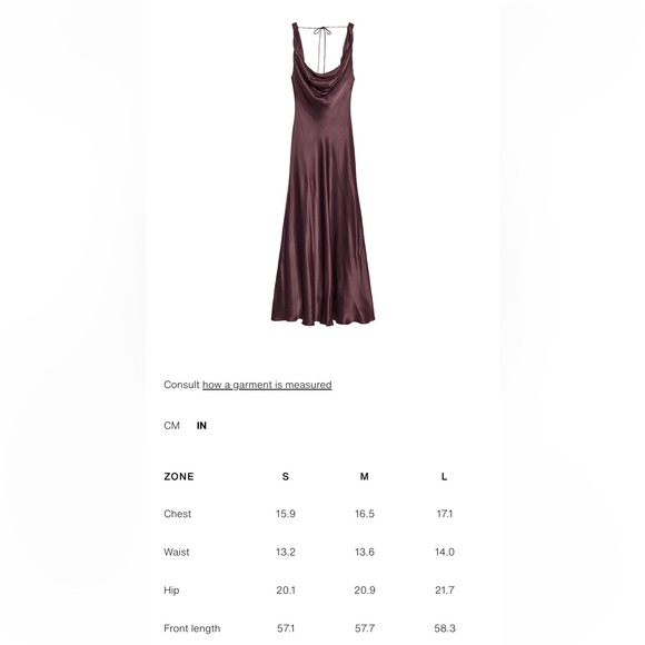Zara NWT satin long dress burgundy 8257/934 - Picture 5 of 11